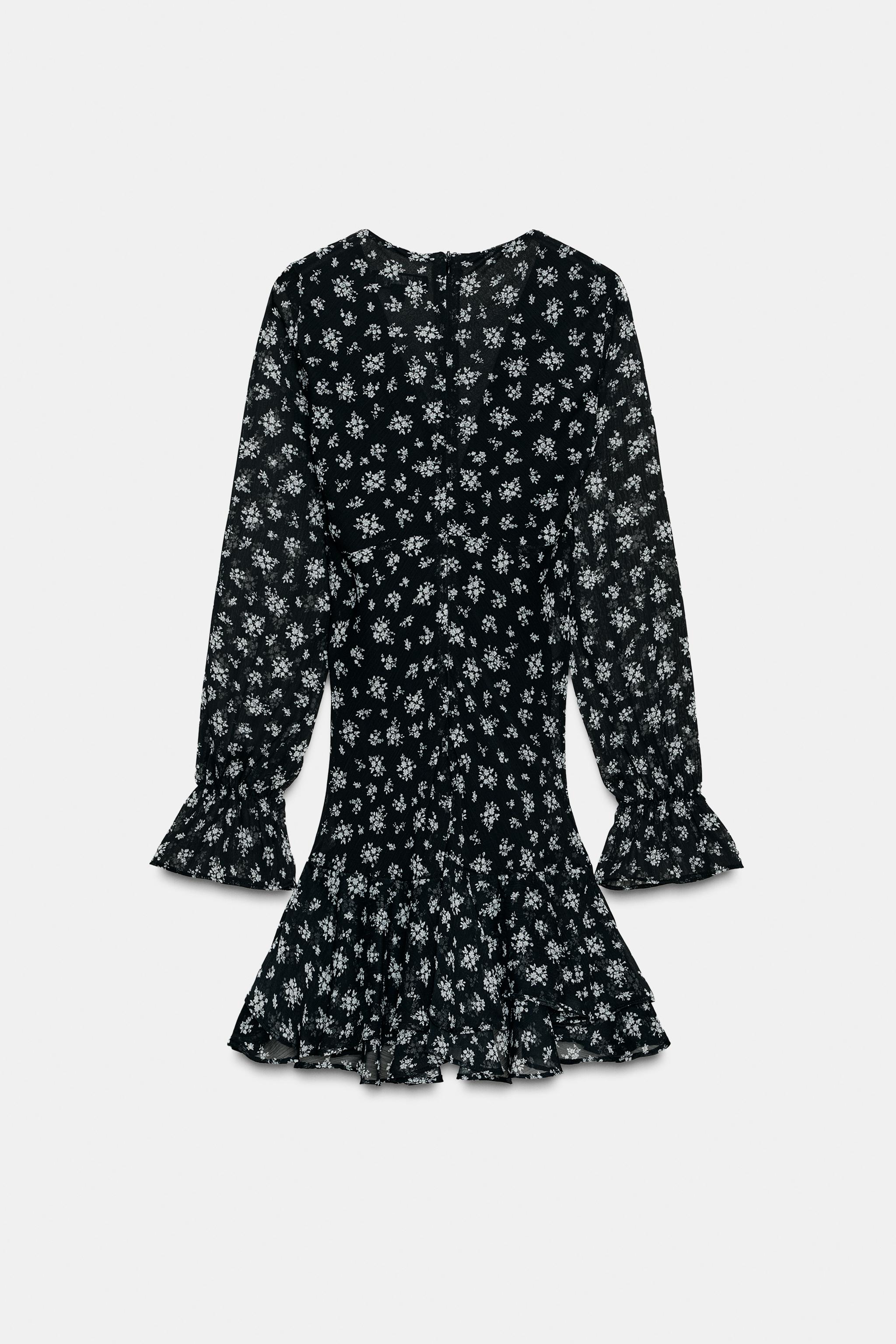 RUFFLED FLORAL PRINT DRESS